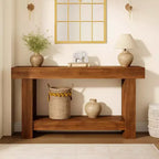 Console, console double couche avec espace de rangement, utilisée pour le salon