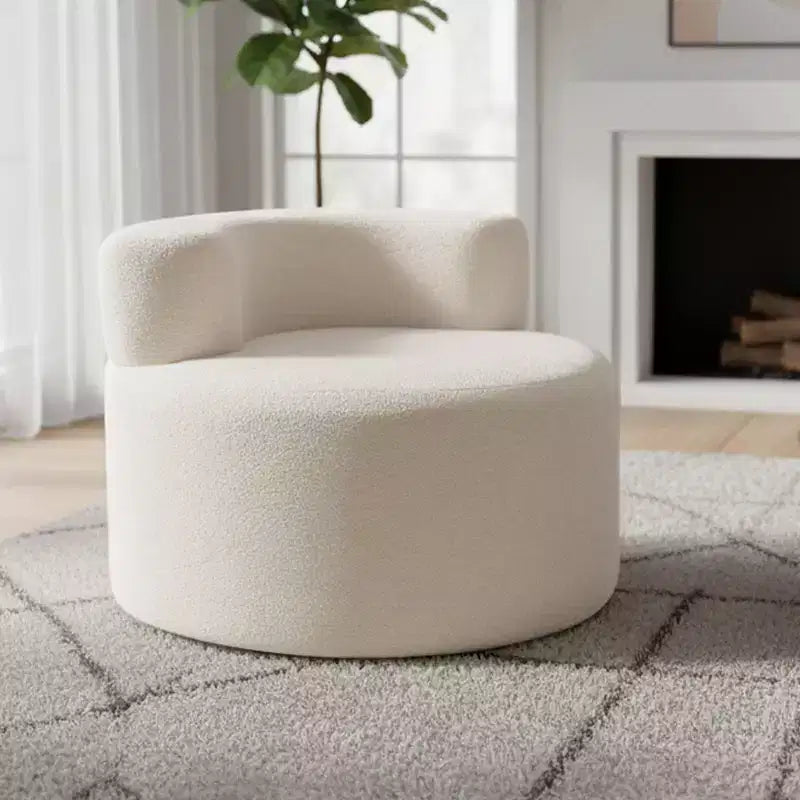 Pouf Costway avec tissu polaire doux en Teddy et dossier incurvé pour salon, chambre beige/gris