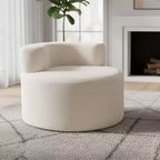 Pouf Costway avec tissu polaire doux en Teddy et dossier incurvé pour salon, chambre beige/gris