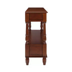 Console étroite en bois massif de 137 cm avec rangement, table de canapé moderne à 2 niveaux, table d'entrée pour salon, couloir ou hall d'entrée - Panipeachy
