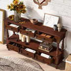54 Solid Wood Narrow Console Table with Storage, Modern 2-Tier Sofa Table, Entryway Table for Living Room, Hallway, or Foyer-Panipeachy