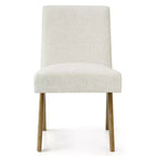 Lot de 8 chaises de salle à manger modernes rembourrées, chaises d'appoint sans accoudoirs en lin avec pieds en bois pour la cuisine, la salle à manger ou le salon - Panipeachy