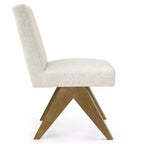 Lot de 8 chaises de salle à manger modernes rembourrées, chaises d'appoint sans accoudoirs en lin avec pieds en bois pour la cuisine, la salle à manger ou le salon - Panipeachy