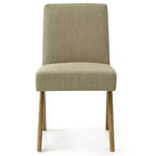Lot de 8 chaises de salle à manger modernes rembourrées, chaises d'appoint sans accoudoirs en lin avec pieds en bois pour la cuisine, la salle à manger ou le salon - Panipeachy