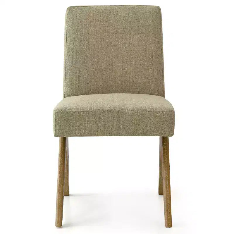 Lot de 8 chaises de salle à manger modernes rembourrées, chaises d'appoint sans accoudoirs en lin avec pieds en bois pour la cuisine, la salle à manger ou le salon - Panipeachy