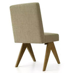 Lot de 8 chaises de salle à manger modernes rembourrées, chaises d'appoint sans accoudoirs en lin avec pieds en bois pour la cuisine, la salle à manger ou le salon - Panipeachy