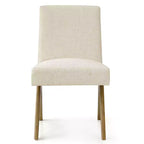 Lot de 8 chaises de salle à manger modernes rembourrées, chaises d'appoint sans accoudoirs en lin avec pieds en bois pour la cuisine, la salle à manger ou le salon - Panipeachy