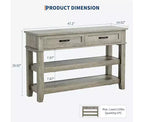 Console d'entrée de ferme Table de canapé en bois à 3 niveaux avec 2 tiroirs de rangement pour couloir, salon et entrée
