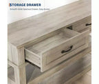 Console d'entrée de ferme Table de canapé en bois à 3 niveaux avec 2 tiroirs de rangement pour couloir, salon et entrée