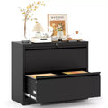 VIYET 28 2-Drawer White Lateral File Cabinet with Lock - Heavy-Duty Steel Storage for Letter/Legal/A4/F4, 110lbs Per Drawer, Under Desk, Modern