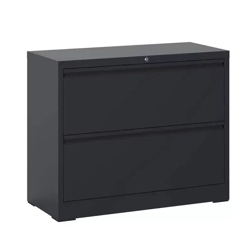 VIYET 28 Caisson de classement latéral blanc à 2 tiroirs avec serrure - Rangement en acier robuste pour format lettre/légal/A4/F4, 50 kg par tiroir, sous le bureau, moderne