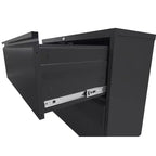 VIYET 28 Caisson de classement latéral blanc à 2 tiroirs avec serrure - Rangement en acier robuste pour format lettre/légal/A4/F4, 50 kg par tiroir, sous le bureau, moderne