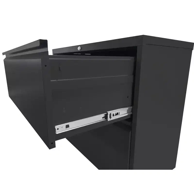 VIYET 28 Caisson de classement latéral blanc à 2 tiroirs avec serrure - Rangement en acier robuste pour format lettre/légal/A4/F4, 50 kg par tiroir, sous le bureau, moderne