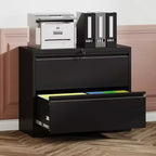 VIYET 28 Caisson de classement latéral blanc à 2 tiroirs avec serrure - Rangement en acier robuste pour format lettre/légal/A4/F4, 50 kg par tiroir, sous le bureau, moderne