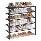 5-Tier Stackable Shoe Rack, 36.2 Inch Metal Shoe Organizer with 22 lb per Tier Capacity, Upright & Reversible for Entryway, Black