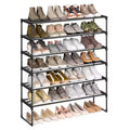 6-Tier Stackable Shoe Rack, 36.2 Inch Metal Shoe Organizer with 22 lb per Tier Capacity, Upright & Reversible for Entryway, Black