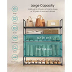 Range-chaussures empilable à 6 niveaux, organisateur de chaussures en métal de 92 cm avec une capacité de 10 kg par niveau, vertical et réversible pour entrée, noir