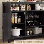 Bahut de ferme avec rangement pour le vin, meuble de rangement et table de bar à café pour la cuisine, la salle à manger, le salon ou l'entrée