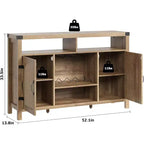 Bahut de ferme avec rangement pour le vin, meuble de rangement et table de bar à café pour la cuisine, la salle à manger, le salon ou l'entrée