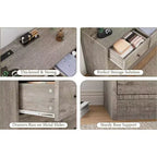 Acekool Commode à 12 tiroirs avec prises de courant, organiseur de rangement en bois de 61 pouces pour chambre à coucher, salon, couloir