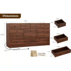 Acekool Commode à 12 tiroirs avec prises de courant, organiseur de rangement en bois de 61 pouces pour chambre à coucher, salon, couloir