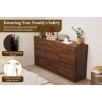 Acekool Commode à 12 tiroirs avec prises de courant, organiseur de rangement en bois de 61 pouces pour chambre à coucher, salon, couloir