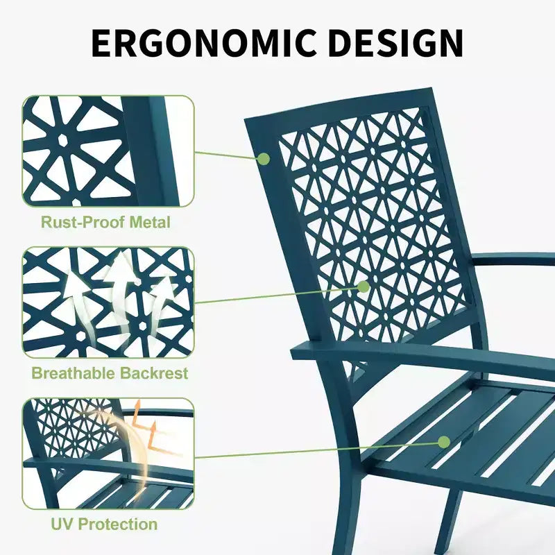Ensemble de bistro 3 pièces pour patio, mobilier de jardin avec table basse, salon de conversation pour balcon d'appartement, arrière-cour, porche