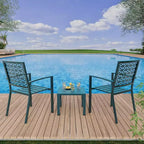 Ensemble de bistro 3 pièces pour patio, mobilier de jardin avec table basse, salon de conversation pour balcon d'appartement, arrière-cour, porche