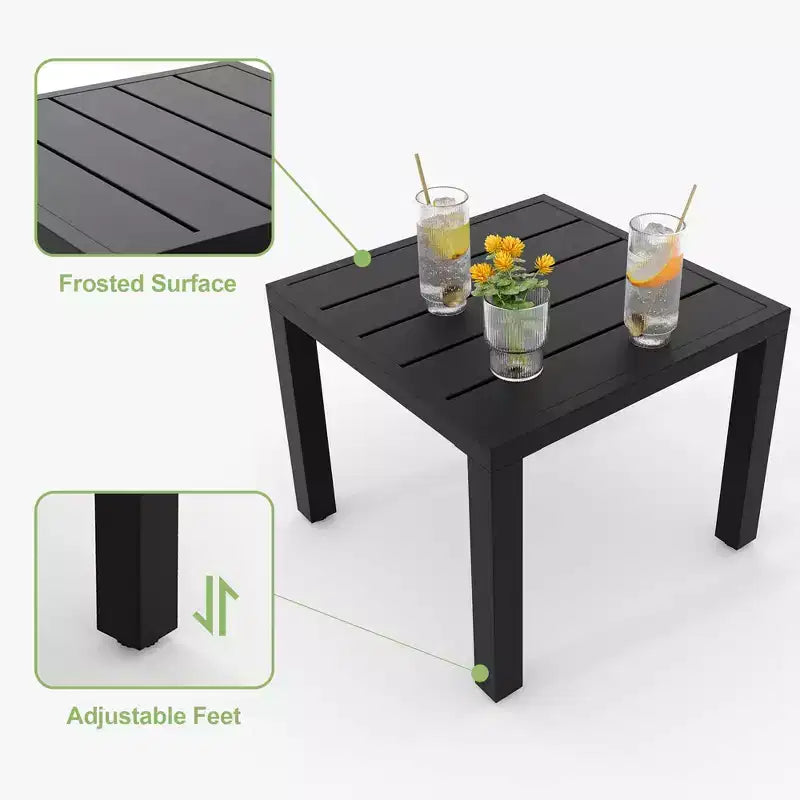 Ensemble de bistro 3 pièces pour patio, mobilier de jardin avec table basse, salon de conversation pour balcon d'appartement, arrière-cour, porche
