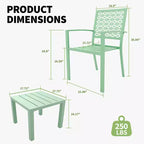 Ensemble de bistro 3 pièces pour patio, mobilier de jardin avec table basse, salon de conversation pour balcon d'appartement, arrière-cour, porche