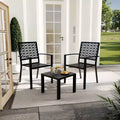 3 Piece Patio Bistro Set, Outdoor Patio Furniture Set with Coffee Table, Conversation Sets for Apartment Balcony, Backyard, Porch