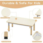 Ensemble Table et 6 Chaises pour Enfants, Table pour Tout-Petits Réglable en Hauteur, Plateau Anti-Graffiti, Table d'Étude pour Enfants pour 6 Enfants, pour la Maison, la Garderie, la Maternelle, pour les 2-10 Ans
