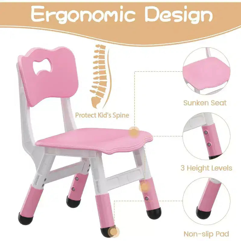 Ensemble Table et 6 Chaises pour Enfants, Table pour Tout-Petits Réglable en Hauteur, Plateau Anti-Graffiti, Table d'Étude pour Enfants pour 6 Enfants, pour la Maison, la Garderie, la Maternelle, pour les 2-10 Ans