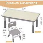 Ensemble Table et 6 Chaises pour Enfants, Table pour Tout-Petits Réglable en Hauteur, Plateau Anti-Graffiti, Table d'Étude pour Enfants pour 6 Enfants, pour la Maison, la Garderie, la Maternelle, pour les 2-10 Ans