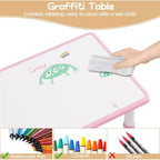 Ensemble Table et 6 Chaises pour Enfants, Table pour Tout-Petits Réglable en Hauteur, Plateau Anti-Graffiti, Table d'Étude pour Enfants pour 6 Enfants, pour la Maison, la Garderie, la Maternelle, pour les 2-10 Ans
