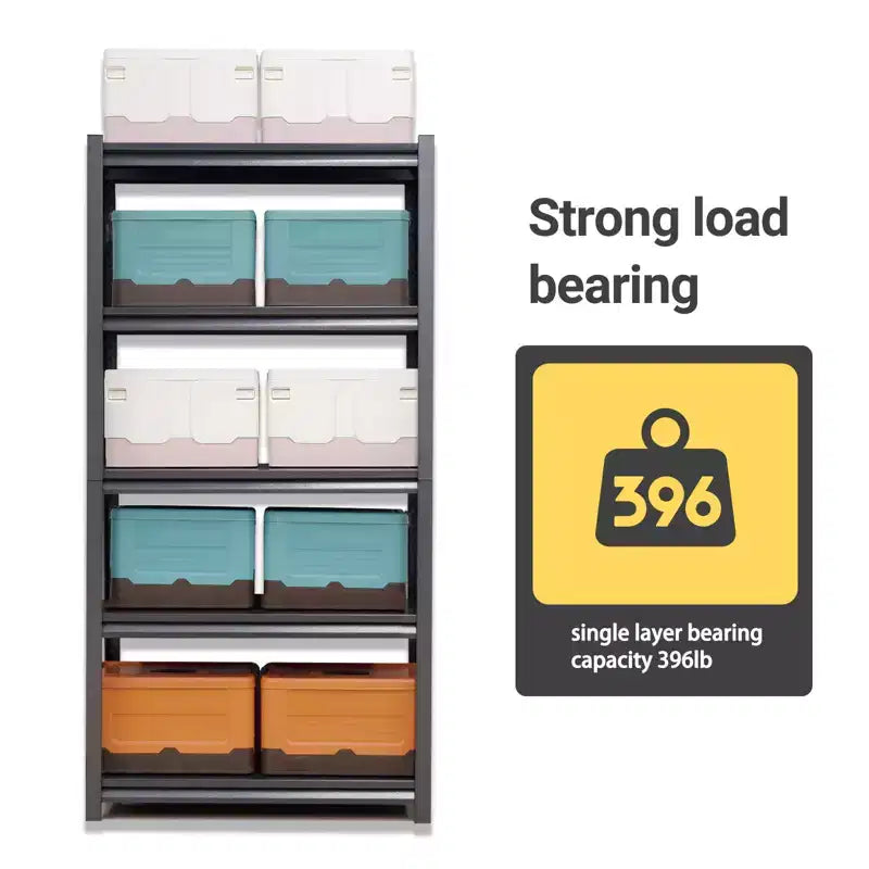 VIYET 63 Étagères de rangement métalliques robustes à 5 niveaux - Capacité de 900 kg Unité de rayonnage réglable pour garage, cuisine et cellier, noir