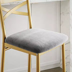 Lot de 2 tabourets de bar, tabourets de bar hauteur comptoir avec repose-pieds et dossier, chaises de bar modernes rembourrées, tabourets de bar en métal pour comptoir de cuisine, îlot