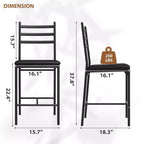 Lot de 2 tabourets de bar, tabourets de bar hauteur comptoir avec repose-pieds et dossier, chaises de bar modernes rembourrées, tabourets de bar en métal pour comptoir de cuisine, îlot