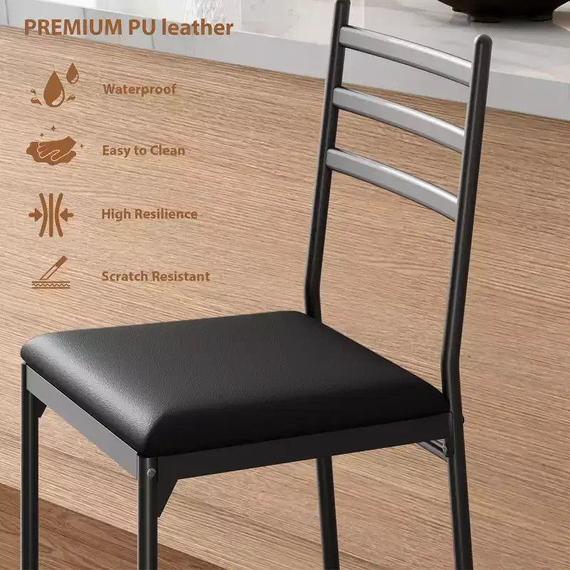 Lot de 2 tabourets de bar, tabourets de bar hauteur comptoir avec repose-pieds et dossier, chaises de bar modernes rembourrées, tabourets de bar en métal pour comptoir de cuisine, îlot