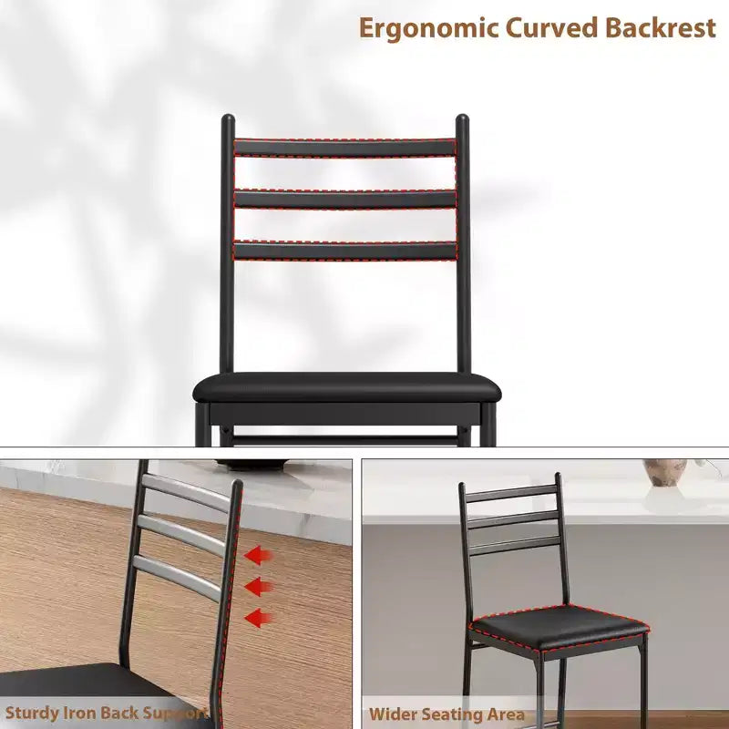 Lot de 2 tabourets de bar, tabourets de bar hauteur comptoir avec repose-pieds et dossier, chaises de bar modernes rembourrées, tabourets de bar en métal pour comptoir de cuisine, îlot