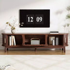 MAYEERTY Meuble TV de Ferme Moderne pour TV de 75 Pouces, Meuble TV en Bois avec Armoire de Rangement, Console TV pour Salon