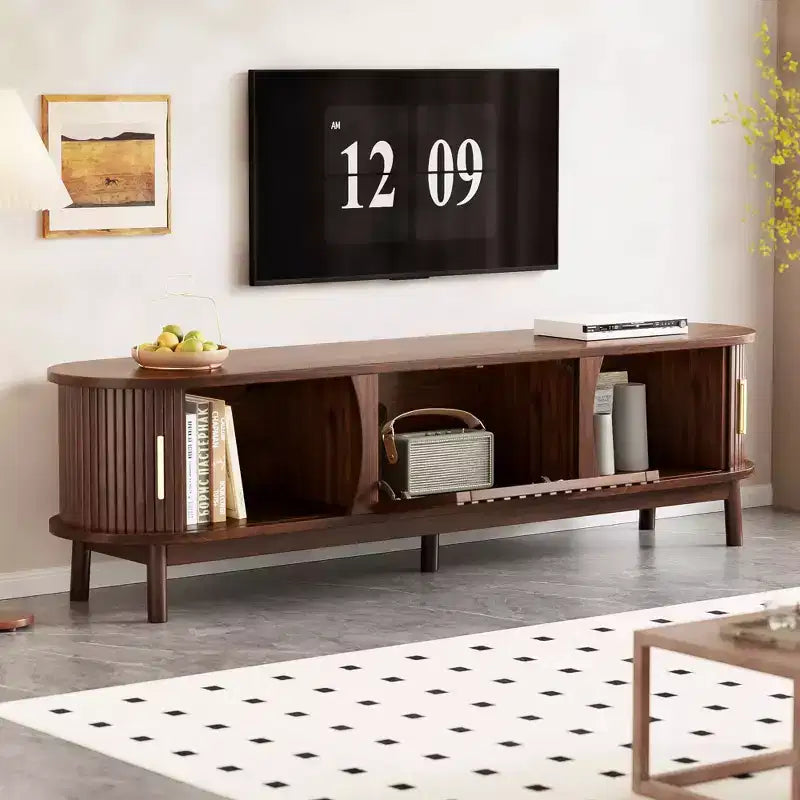 MAYEERTY Meuble TV de Ferme Moderne pour TV de 75 Pouces, Meuble TV en Bois avec Armoire de Rangement, Console TV pour Salon