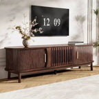 MAYEERTY Meuble TV de Ferme Moderne pour TV de 75 Pouces, Meuble TV en Bois avec Armoire de Rangement, Console TV pour Salon
