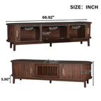MAYEERTY Meuble TV de Ferme Moderne pour TV de 75 Pouces, Meuble TV en Bois avec Armoire de Rangement, Console TV pour Salon