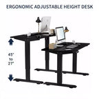 MAYEERTY Bureau debout électrique réglable en hauteur pour la maison et le bureau, Table d'ordinateur moderne de luxe, Bureau élévateur 55, Noir