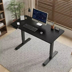 MAYEERTY Bureau debout électrique réglable en hauteur pour la maison et le bureau, Table d'ordinateur moderne de luxe, Bureau élévateur 55, Noir