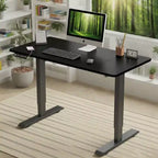 MAYEERTY Bureau debout électrique réglable en hauteur pour la maison et le bureau, Table d'ordinateur moderne de luxe, Bureau élévateur 55, Noir