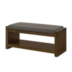 Banc d'appoint avec étagère à chaussures inférieure, banc rembourré, banc de bout de lit moderne et compact avec rangement