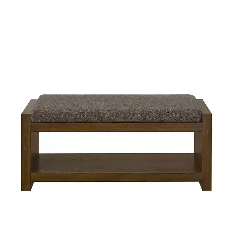 Banc d'appoint avec étagère à chaussures inférieure, banc rembourré, banc de bout de lit moderne et compact avec rangement
