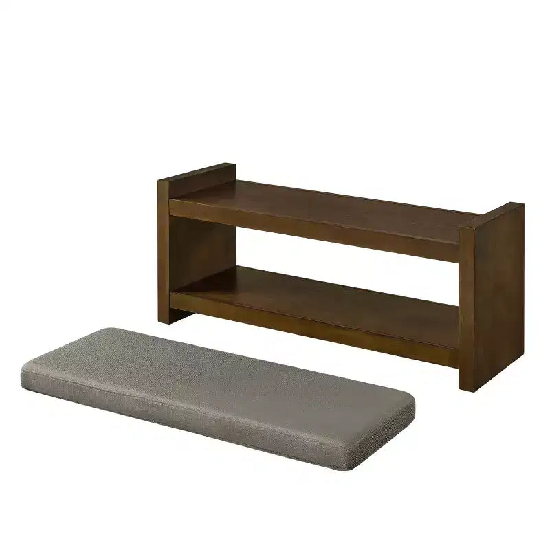 Banc d'appoint avec étagère à chaussures inférieure, banc rembourré, banc de bout de lit moderne et compact avec rangement